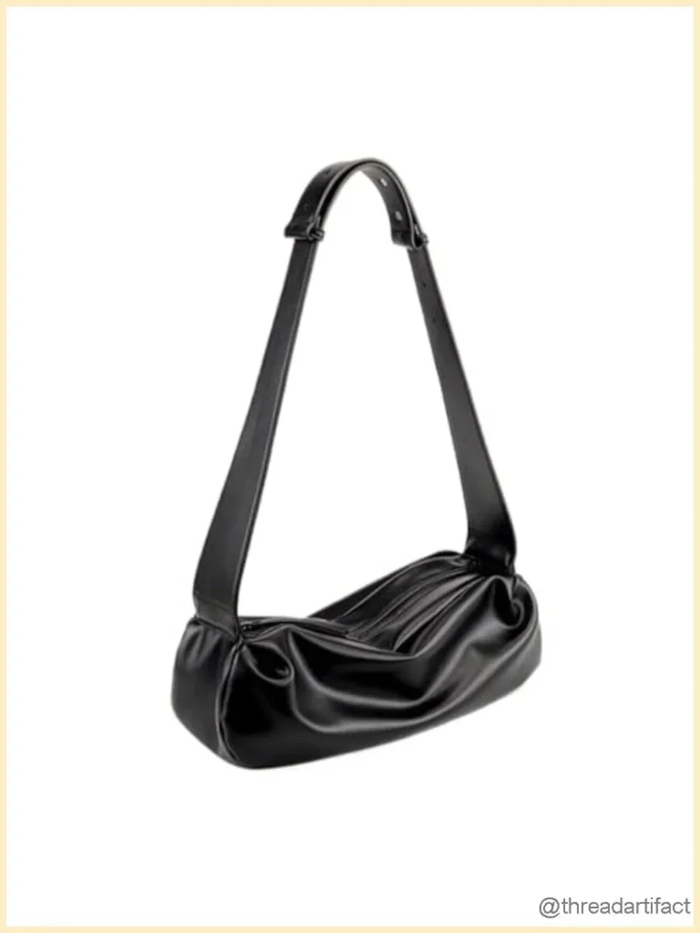 Faux Leather Crescent Crossbody Bag with Adjustable Strap, Slouchy Shoulder